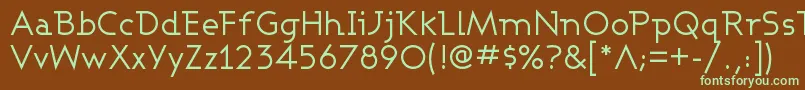 AshbyBook-fontti – vihreät fontit ruskealla taustalla
