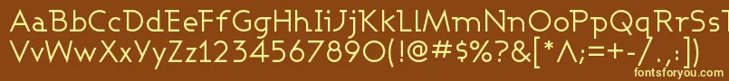 AshbyBook-fontti – keltaiset fontit ruskealla taustalla