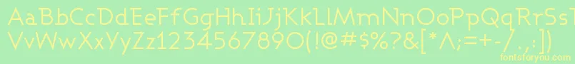 フォントAshbyBook – 黄色の文字が緑の背景にあります