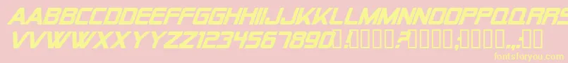 AlienEncountersSolidBoldItalic Font – Yellow Fonts on Pink Background