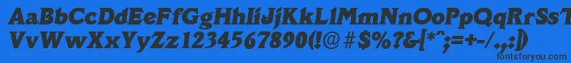 VeracruzserialHeavyItalic Font – Black Fonts on Blue Background