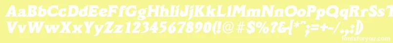 VeracruzserialHeavyItalic Font – White Fonts on Yellow Background