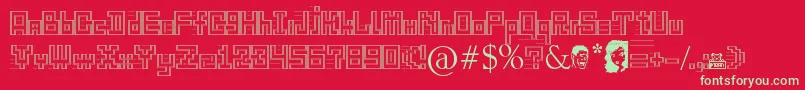 Gangofsipirok Font – Green Fonts on Red Background