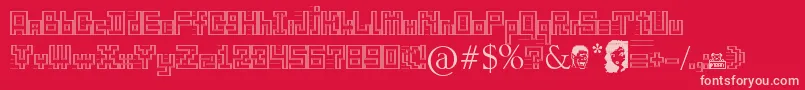 Gangofsipirok Font – Pink Fonts on Red Background