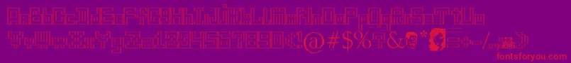 Gangofsipirok-Schriftart – Rote Schriften auf violettem Hintergrund