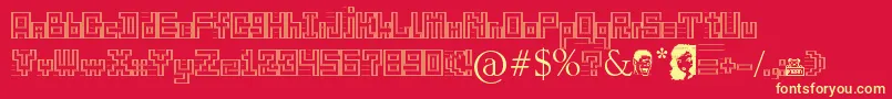 Gangofsipirok Font – Yellow Fonts on Red Background