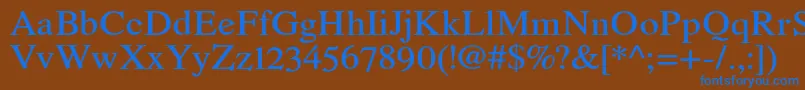 Шрифт RomandeadfstdDemibold – синие шрифты на коричневом фоне