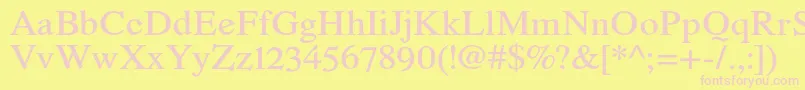 RomandeadfstdDemibold Font – Pink Fonts on Yellow Background