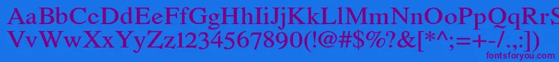 RomandeadfstdDemibold Font – Purple Fonts on Blue Background