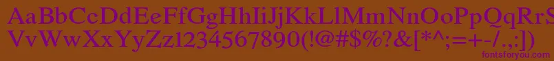 RomandeadfstdDemibold Font – Purple Fonts on Brown Background