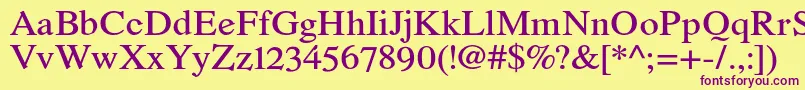 RomandeadfstdDemibold Font – Purple Fonts on Yellow Background