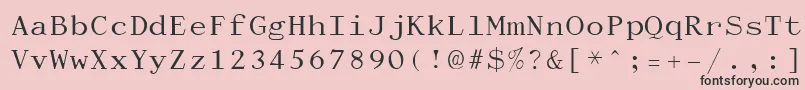 フォントDactylographe – ピンクの背景に黒い文字