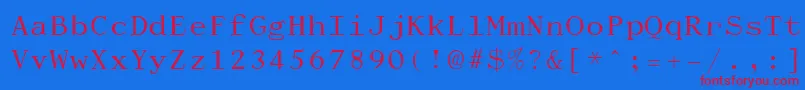 Dactylographe Font – Red Fonts on Blue Background