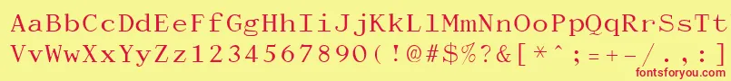 Dactylographe Font – Red Fonts on Yellow Background