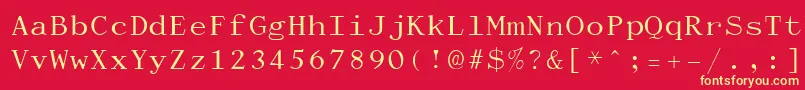 Dactylographe Font – Yellow Fonts on Red Background