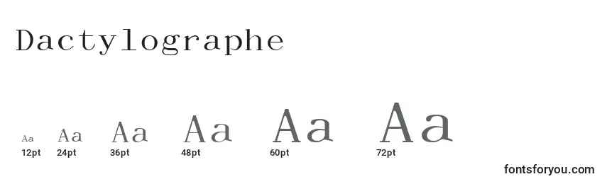 Размеры шрифта Dactylographe