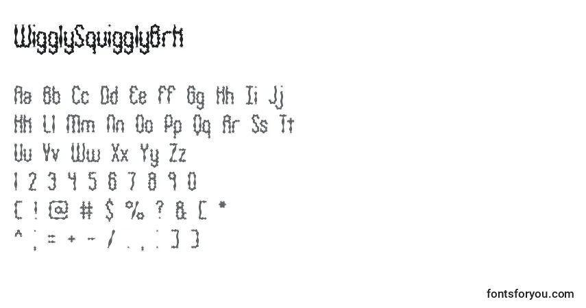 WigglySquigglyBrk-fontti – aakkoset, numerot, erikoismerkit