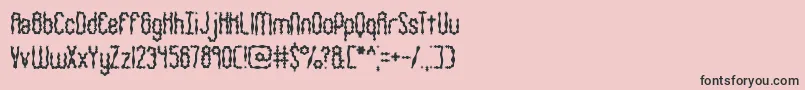 Fonte WigglySquigglyBrk – fontes pretas em um fundo rosa