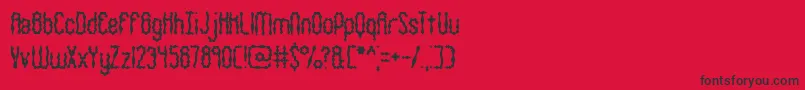 fuente WigglySquigglyBrk – Fuentes Negras Sobre Fondo Rojo