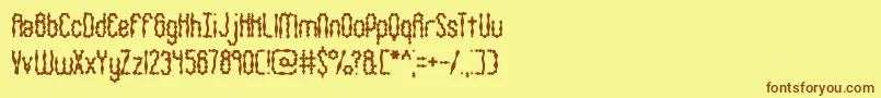 WigglySquigglyBrk-fontti – ruskeat fontit keltaisella taustalla
