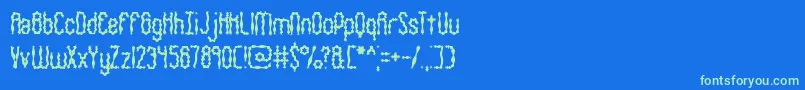 WigglySquigglyBrk Font – Green Fonts on Blue Background