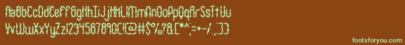 WigglySquigglyBrk Font – Green Fonts on Brown Background