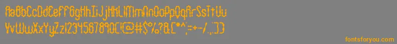 Weitere Informationen zur WigglySquigglyBrk-Schriftart WigglySquigglyBrk-Schriftart – Orangefarbene Schriften auf grauem Hintergrund