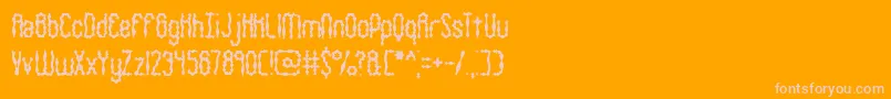 WigglySquigglyBrk-Schriftart – Rosa Schriften auf orangefarbenem Hintergrund
