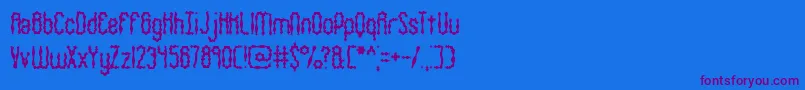 WigglySquigglyBrk-Schriftart – Violette Schriften auf blauem Hintergrund
