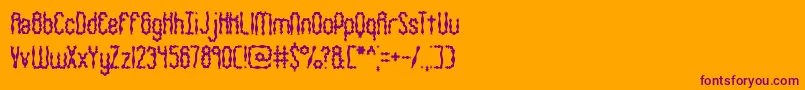 Подробнее о шрифте WigglySquigglyBrk Шрифт WigglySquigglyBrk – фиолетовые шрифты на оранжевом фоне