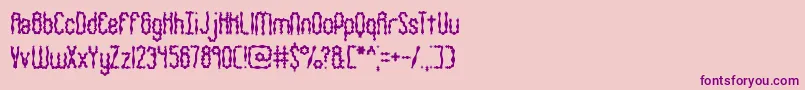 Police WigglySquigglyBrk – polices violettes sur fond rose
