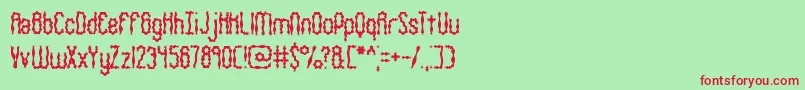 WigglySquigglyBrk Font – Red Fonts on Green Background