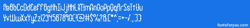 フォントWigglySquigglyBrk – 青い背景に白い文字