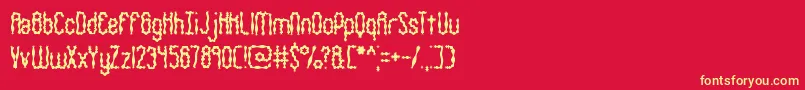 WigglySquigglyBrk Font – Yellow Fonts on Red Background