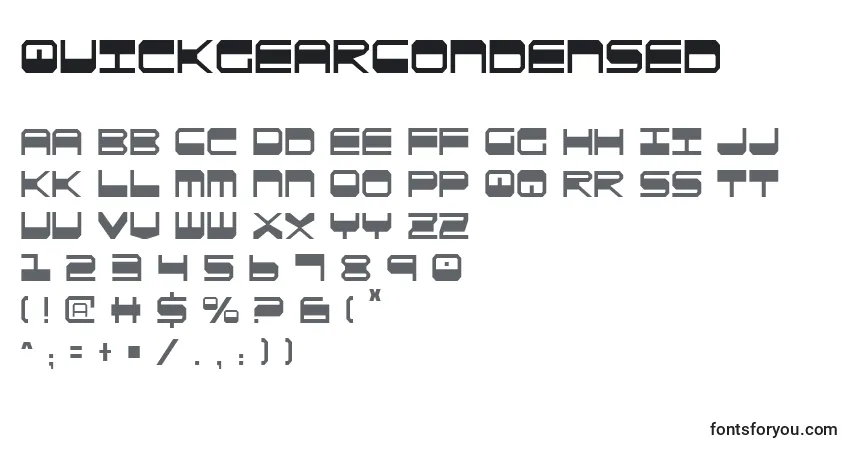 Шрифт QuickgearCondensed – алфавит, цифры, специальные символы