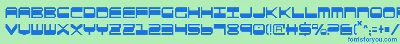 QuickgearCondensed Font – Blue Fonts on Green Background