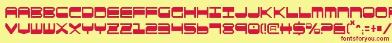 QuickgearCondensed Font – Red Fonts on Yellow Background