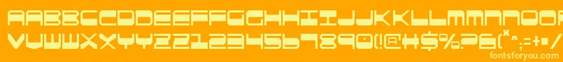 QuickgearCondensed-Schriftart – Gelbe Schriften auf orangefarbenem Hintergrund