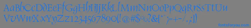 Weitere Informationen zur RenaissItalic-Schriftart RenaissItalic-Schriftart – Blaue Schriften auf grauem Hintergrund