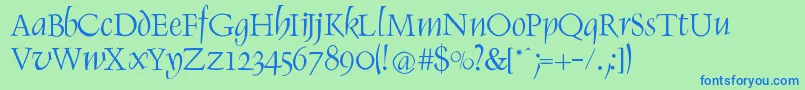 More about RenaissItalic Font RenaissItalic Font – Blue Fonts on Green Background