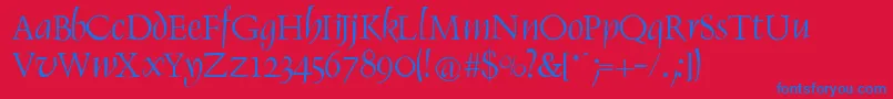 Police RenaissItalic – polices bleues sur fond rouge