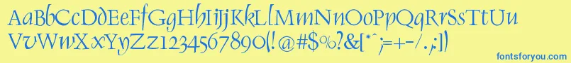 RenaissItalic Font – Blue Fonts on Yellow Background
