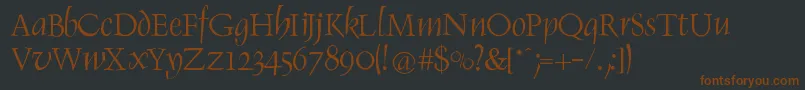 RenaissItalic-Schriftart – Braune Schriften auf schwarzem Hintergrund