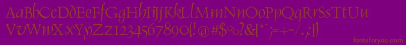Подробнее о шрифте RenaissItalic Шрифт RenaissItalic – коричневые шрифты на фиолетовом фоне