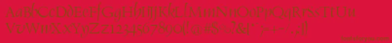 Więcej informacji o czcionce RenaissItalic Czcionka RenaissItalic – brązowe czcionki na czerwonym tle