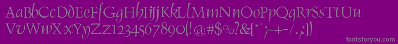 Weitere Informationen zur RenaissItalic-Schriftart RenaissItalic-Schriftart – Graue Schriften auf violettem Hintergrund
