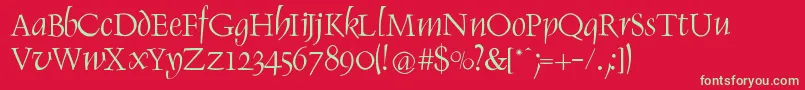 RenaissItalic Font – Green Fonts on Red Background