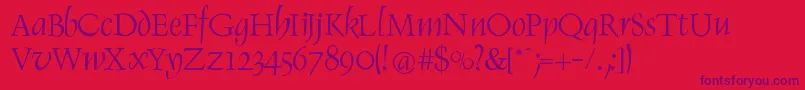 RenaissItalic Font – Purple Fonts on Red Background