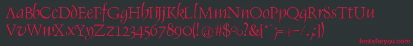 RenaissItalic-Schriftart – Rote Schriften auf schwarzem Hintergrund