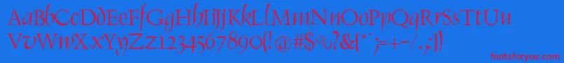 Saiba mais sobre a fonte RenaissItalic Fonte RenaissItalic – fontes vermelhas em um fundo azul